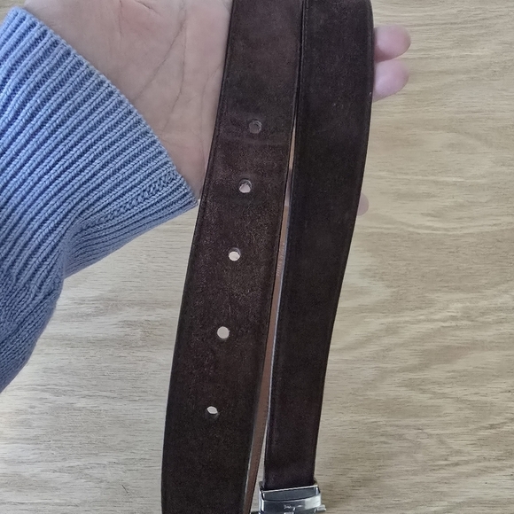 Salvatore Ferragamos Made in Italy Brown Suede Leather Belt main image 4